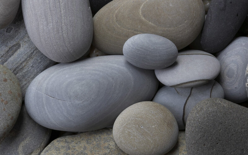smooth gray pebbles