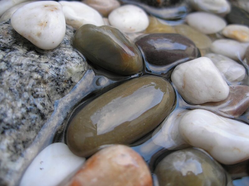 Smooth Pebbles in Water