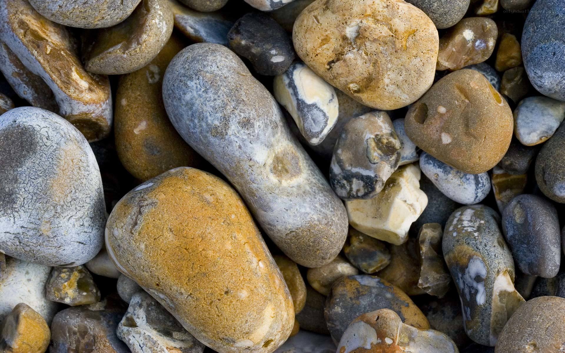 smooth pebbles on a beach
