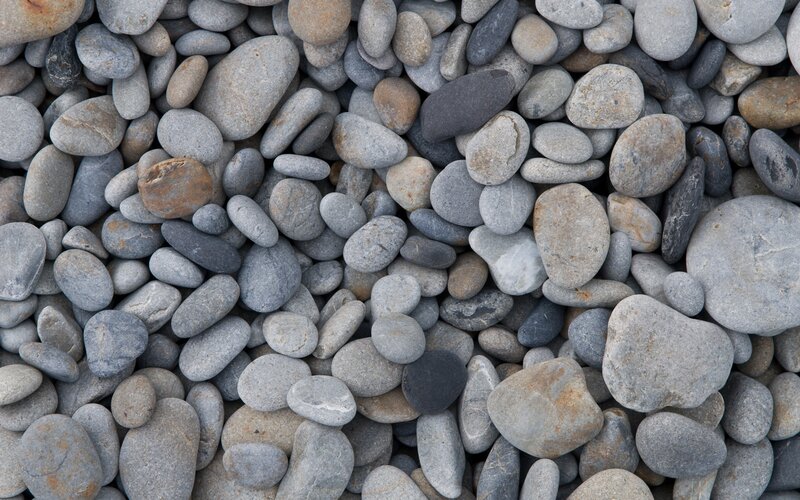 smooth pebbles on a beach