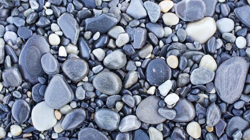 smooth pebbles on a beach