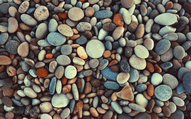 Smooth Pebbles on Beach — Gray, Calm, Photograph, Rocks, Stones