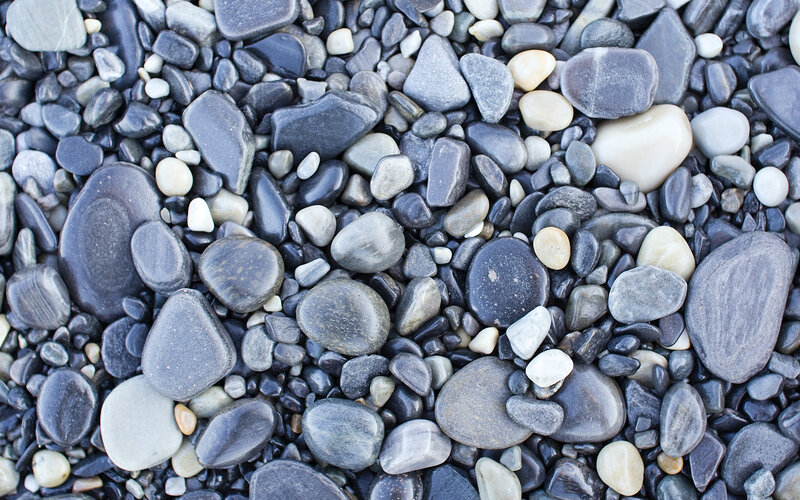 Smooth Pebbles on Beach — Gray, Calm, Photograph, Rocks