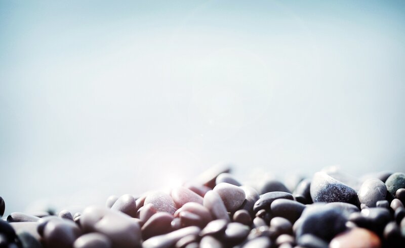Smooth Pebbles on Beach — Gray, Serene, Afternoon