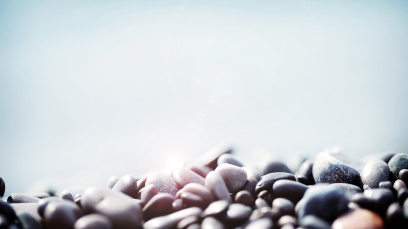 Smooth Pebbles on Beach — Gray, Serene