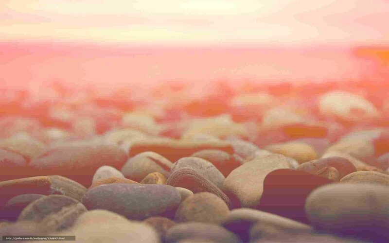 Smooth Pebbles on Beach — Pink