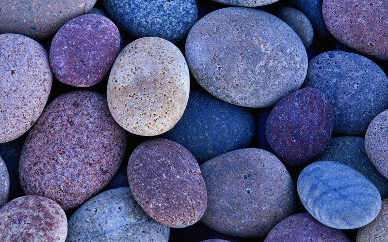 Smooth River Stones — Blue, Calm