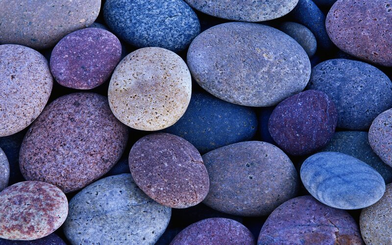 Smooth River Stones — Blue