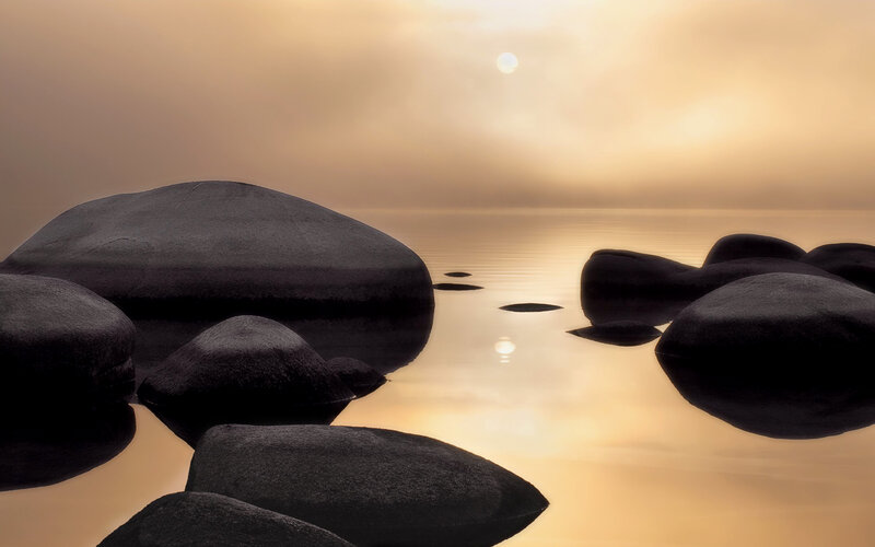 Smooth Rocks in Water