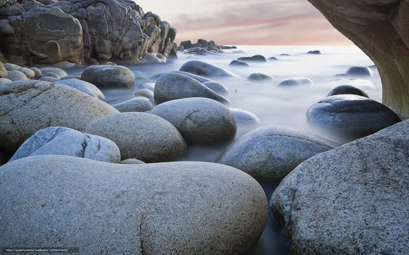 Smooth Rocks on Beach