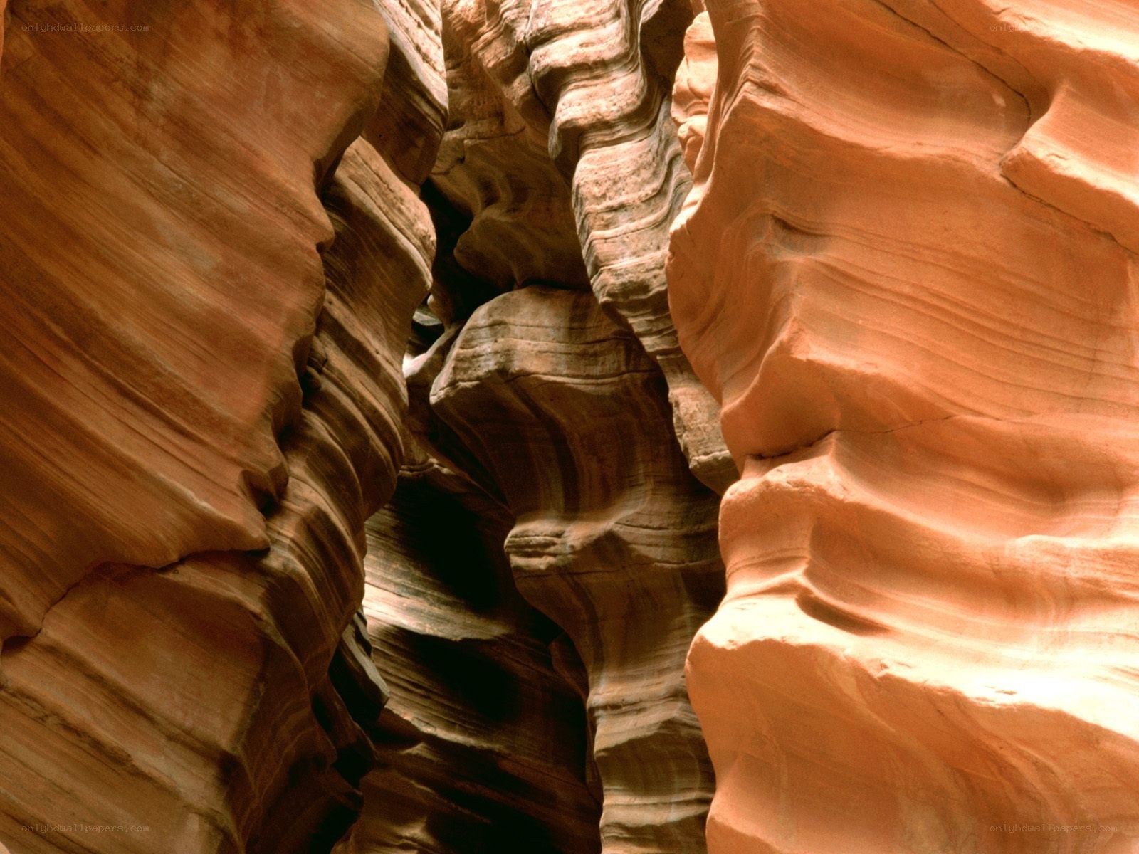 smooth sandstone canyon walls
