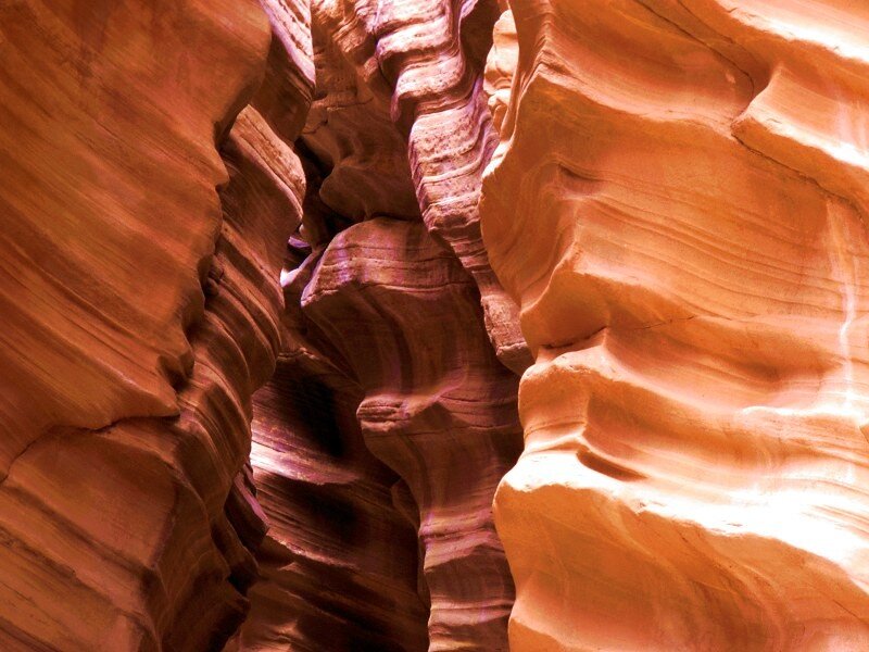smooth sandstone canyon walls