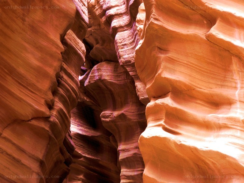 smooth sandstone canyon walls