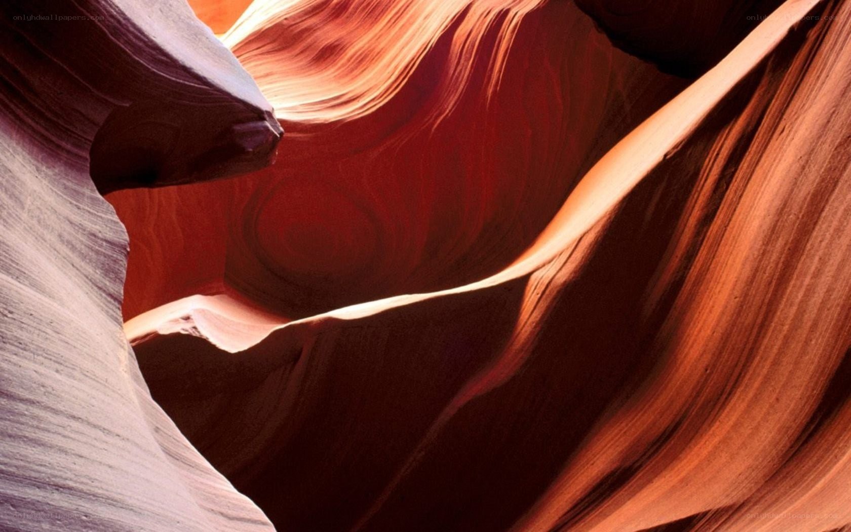 smooth sandstone canyon walls