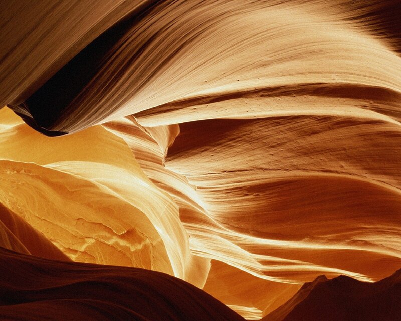 Smooth Sandstone Formations — Orange, Dramatic, Photograph