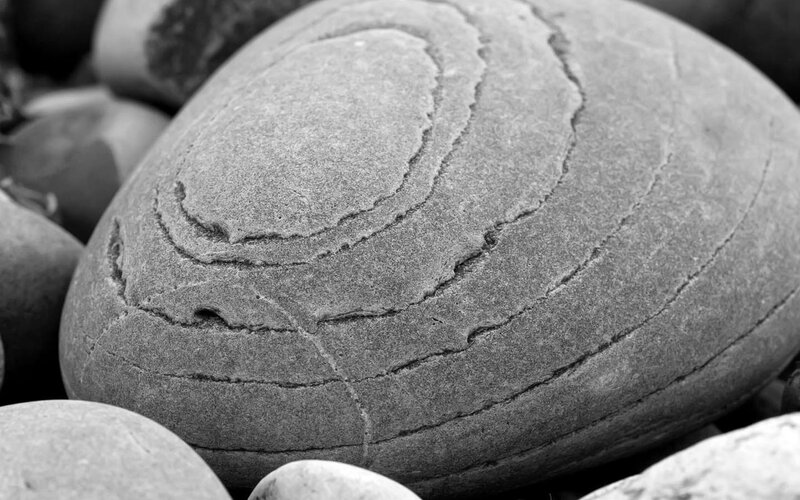 smooth stone with concentric rings