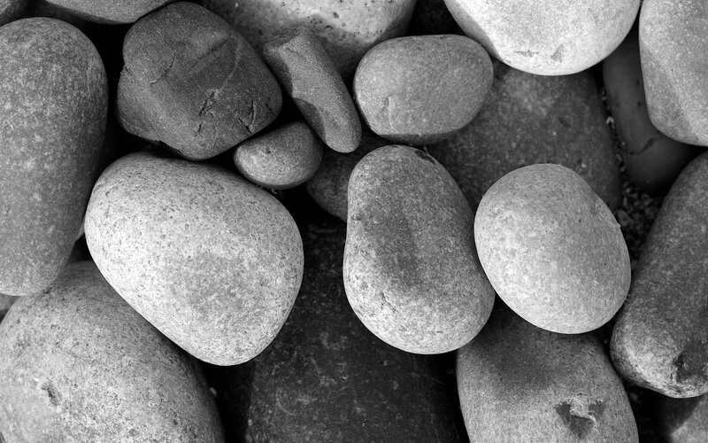 smooth stones in grayscale