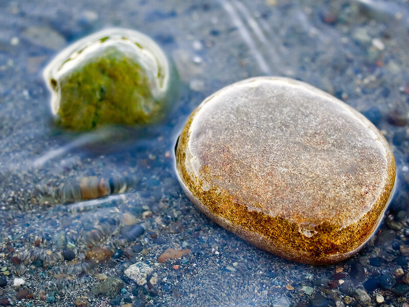 Smooth Stones in Water