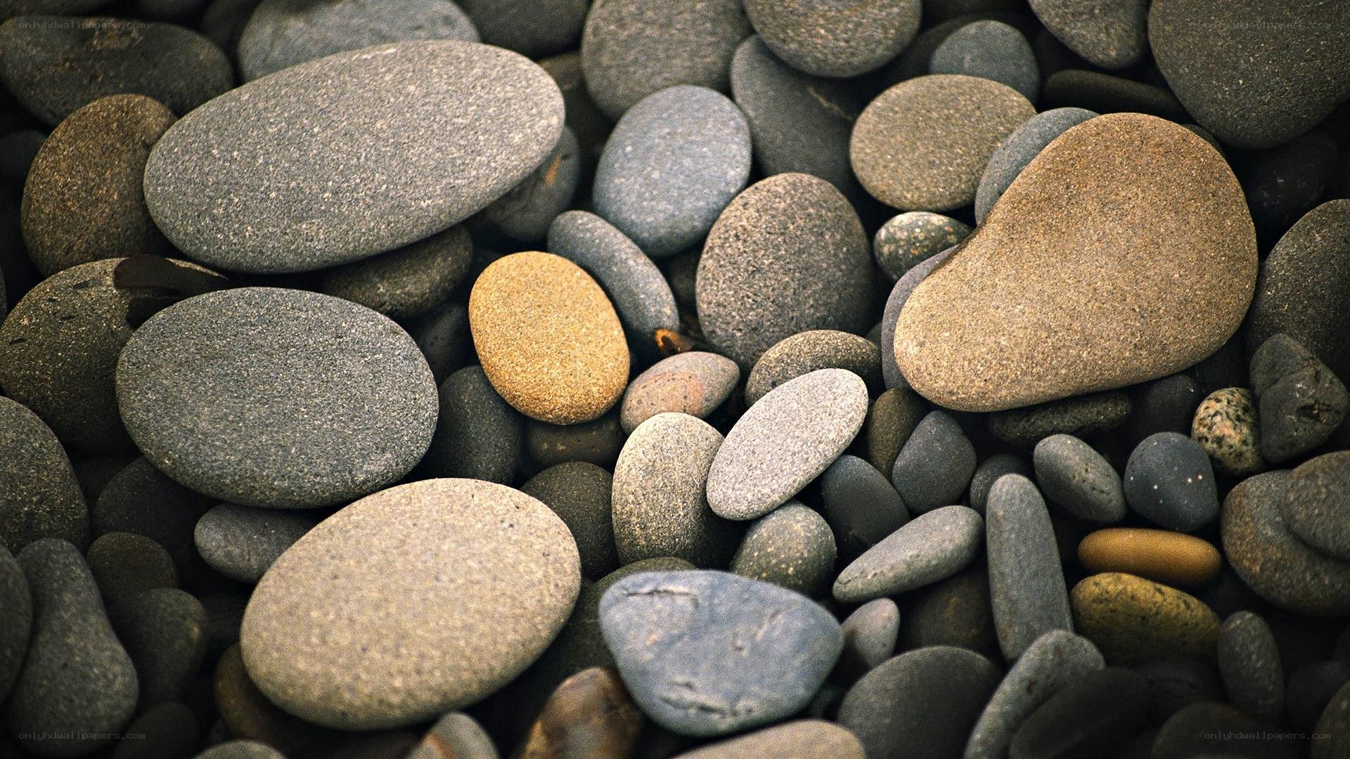 smooth stones on a beach
