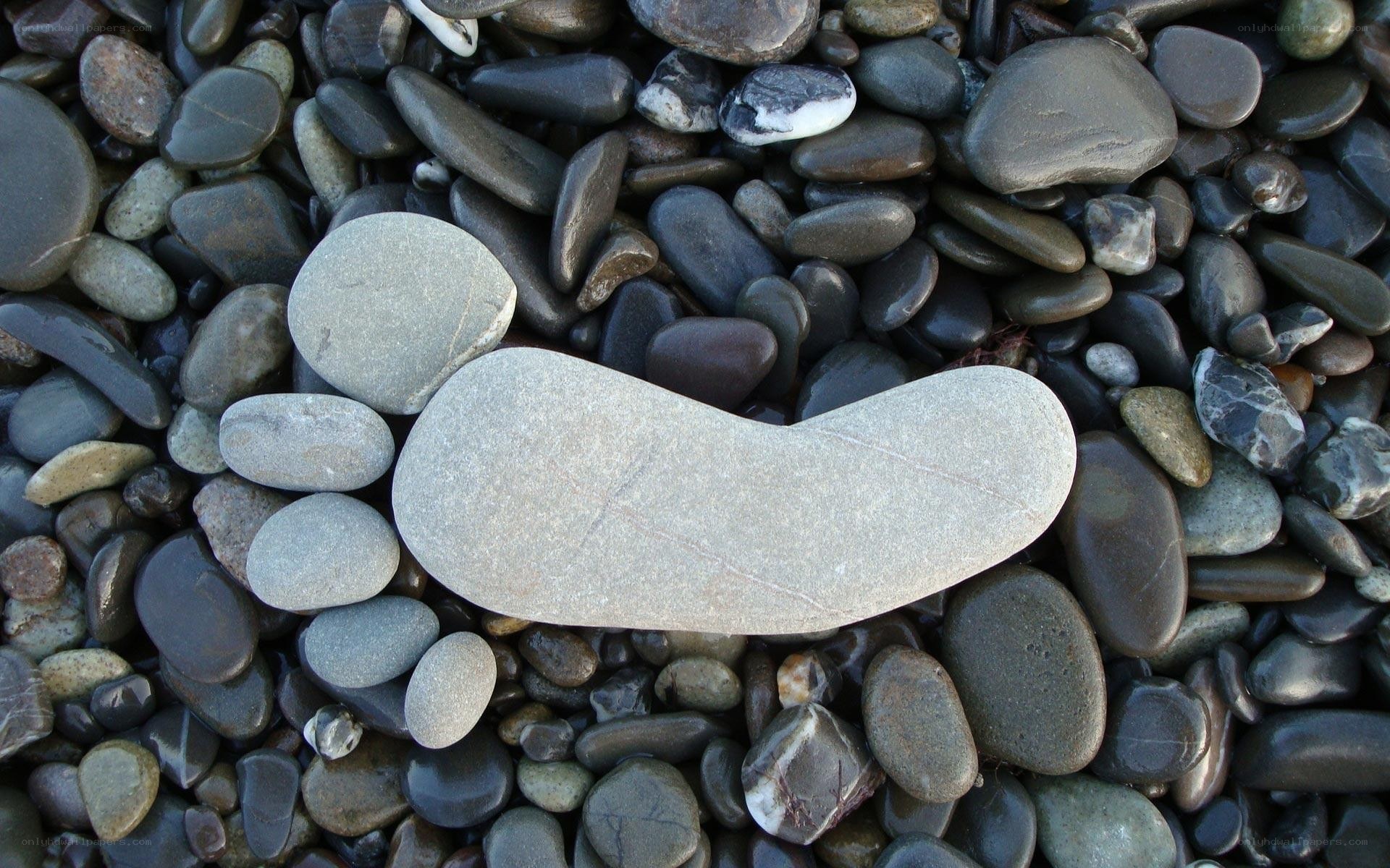 smooth stones on a beach