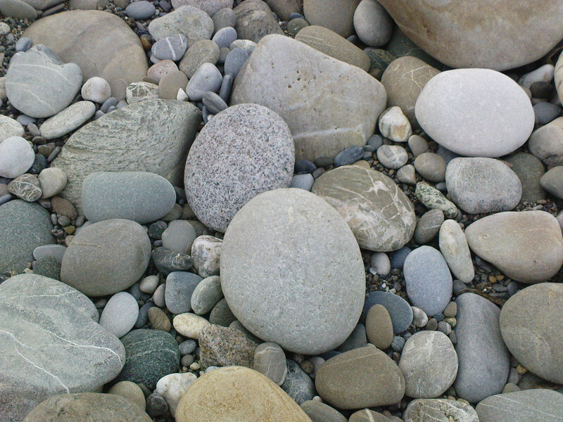 smooth stones on a beach