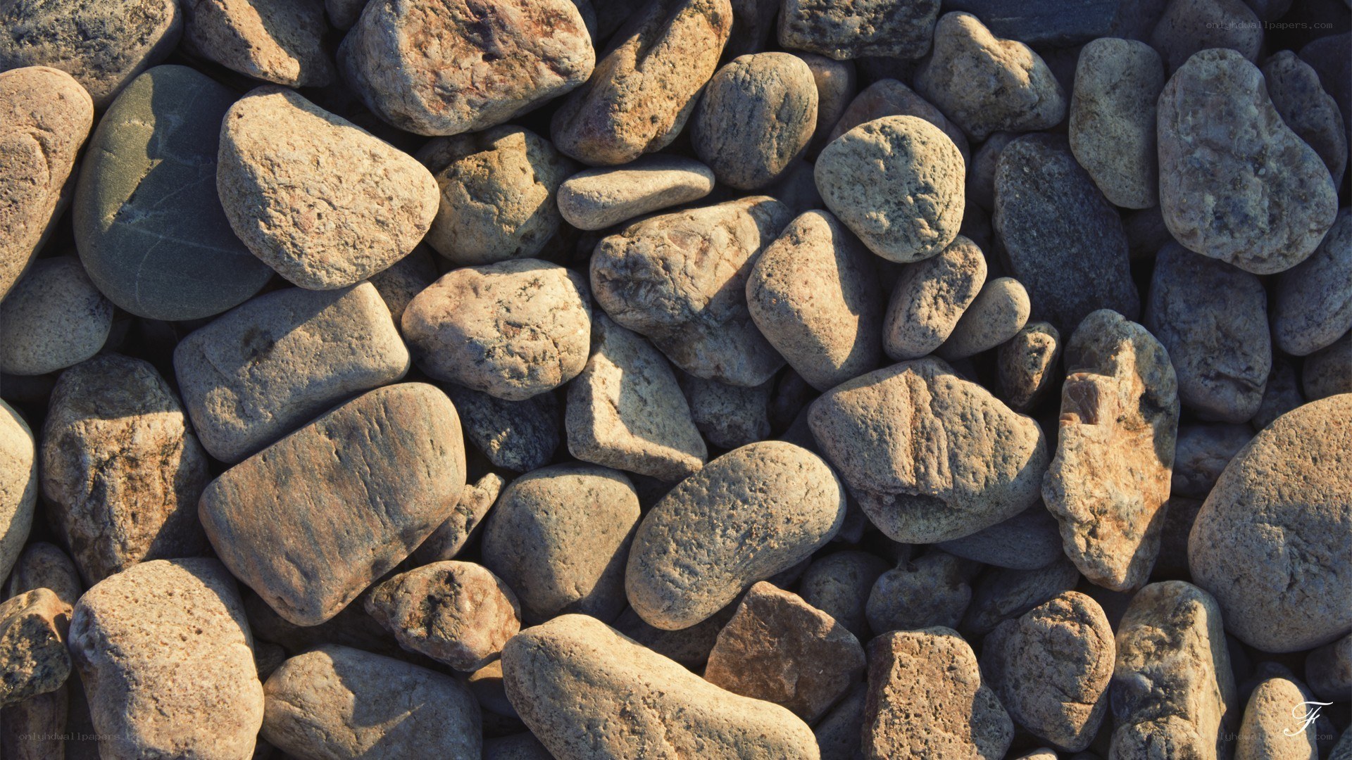 smooth stones on a beach