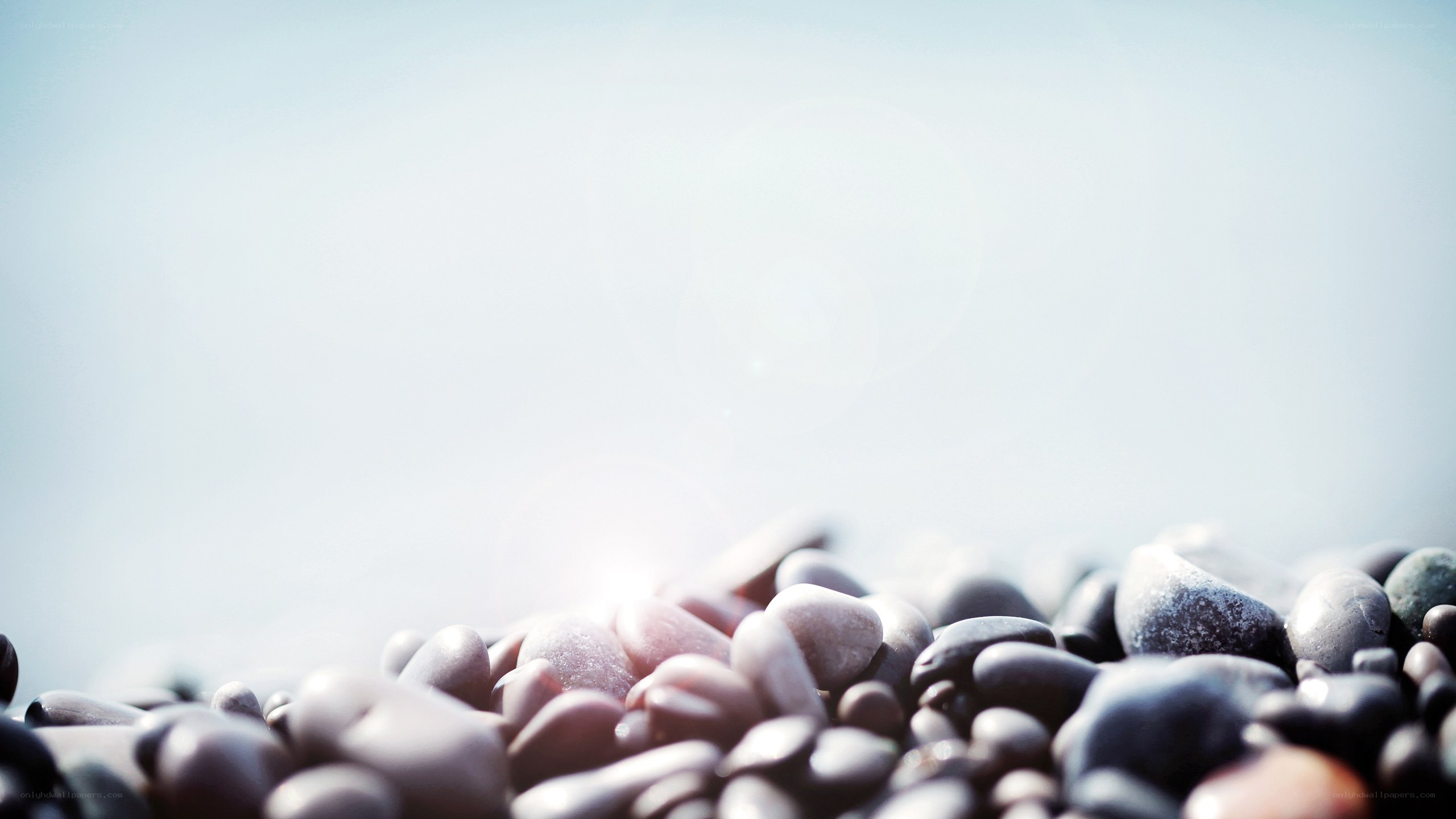 smooth stones on a beach