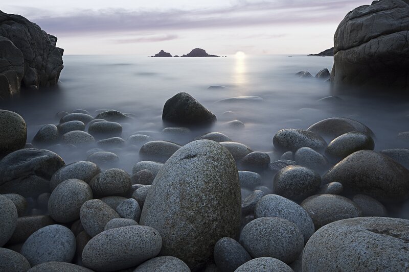 Smooth Stones on Beach — Gray, Serene