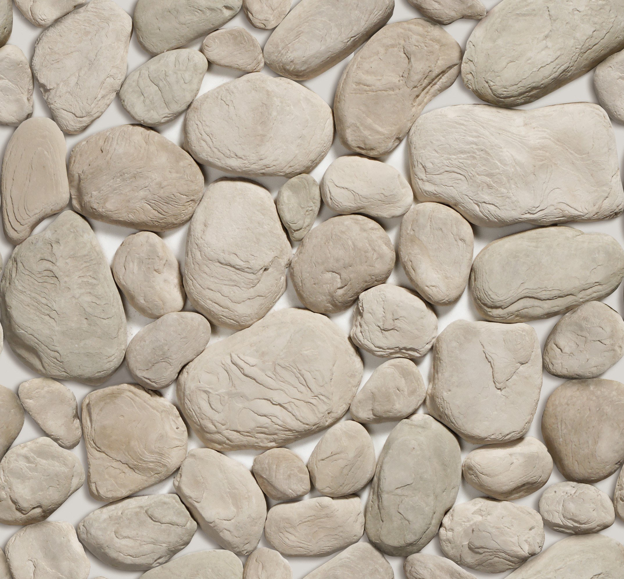 smooth stones on white background