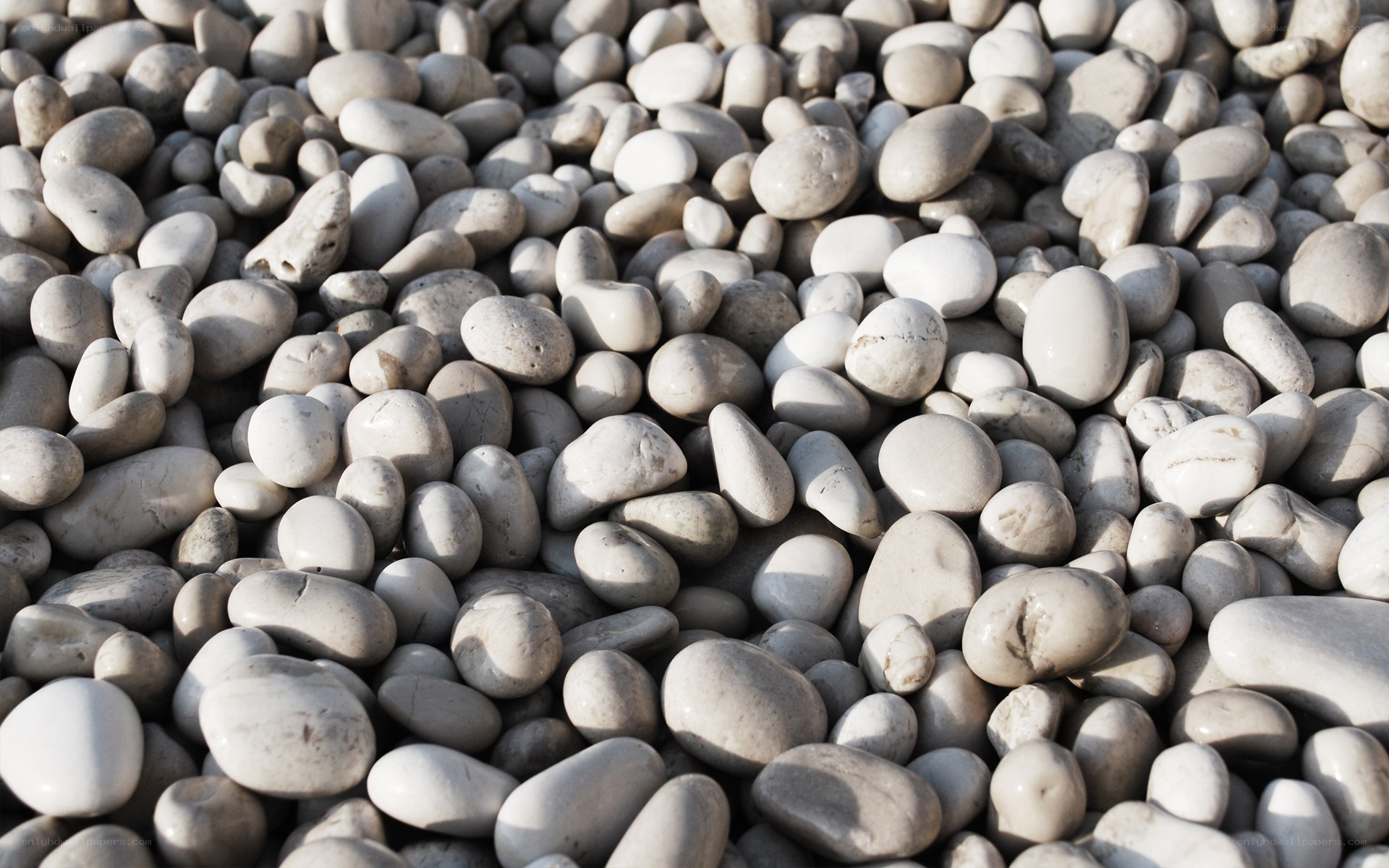smooth white pebbles