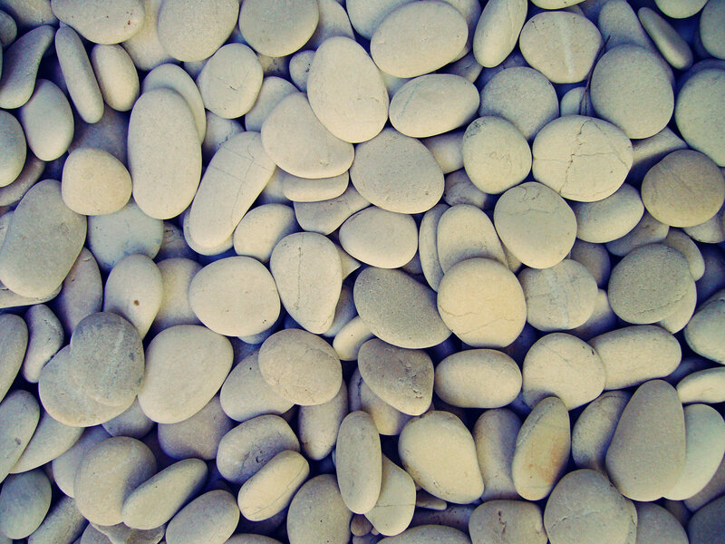 smooth white pebbles