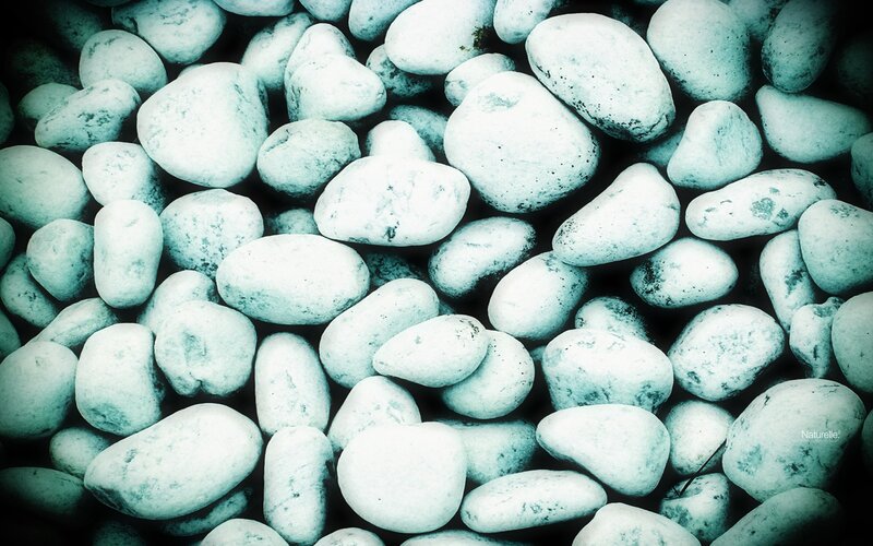 smooth white pebbles