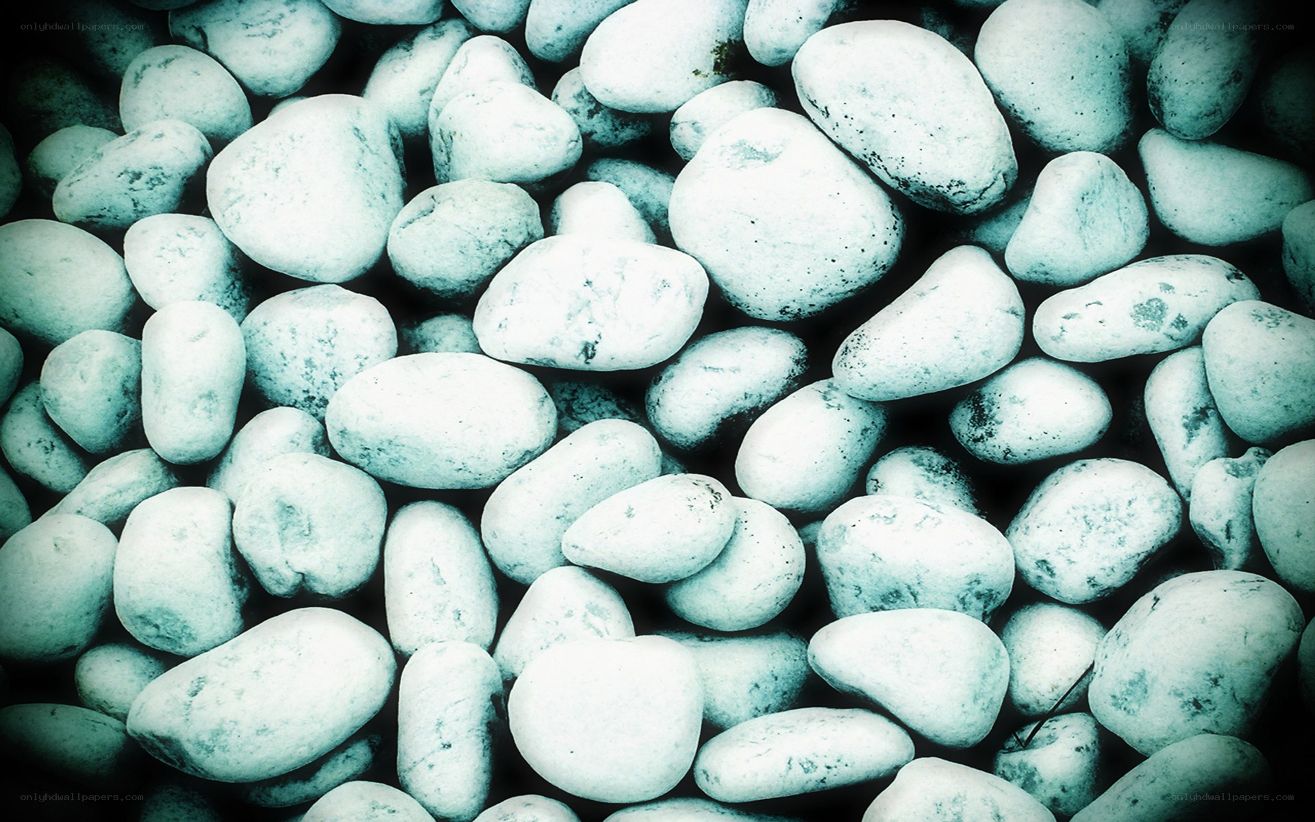 smooth white pebbles
