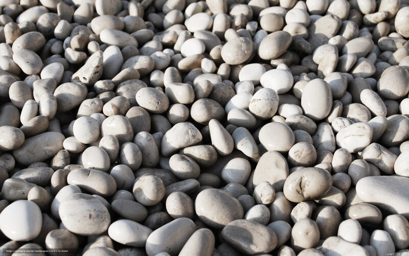 smooth white pebbles