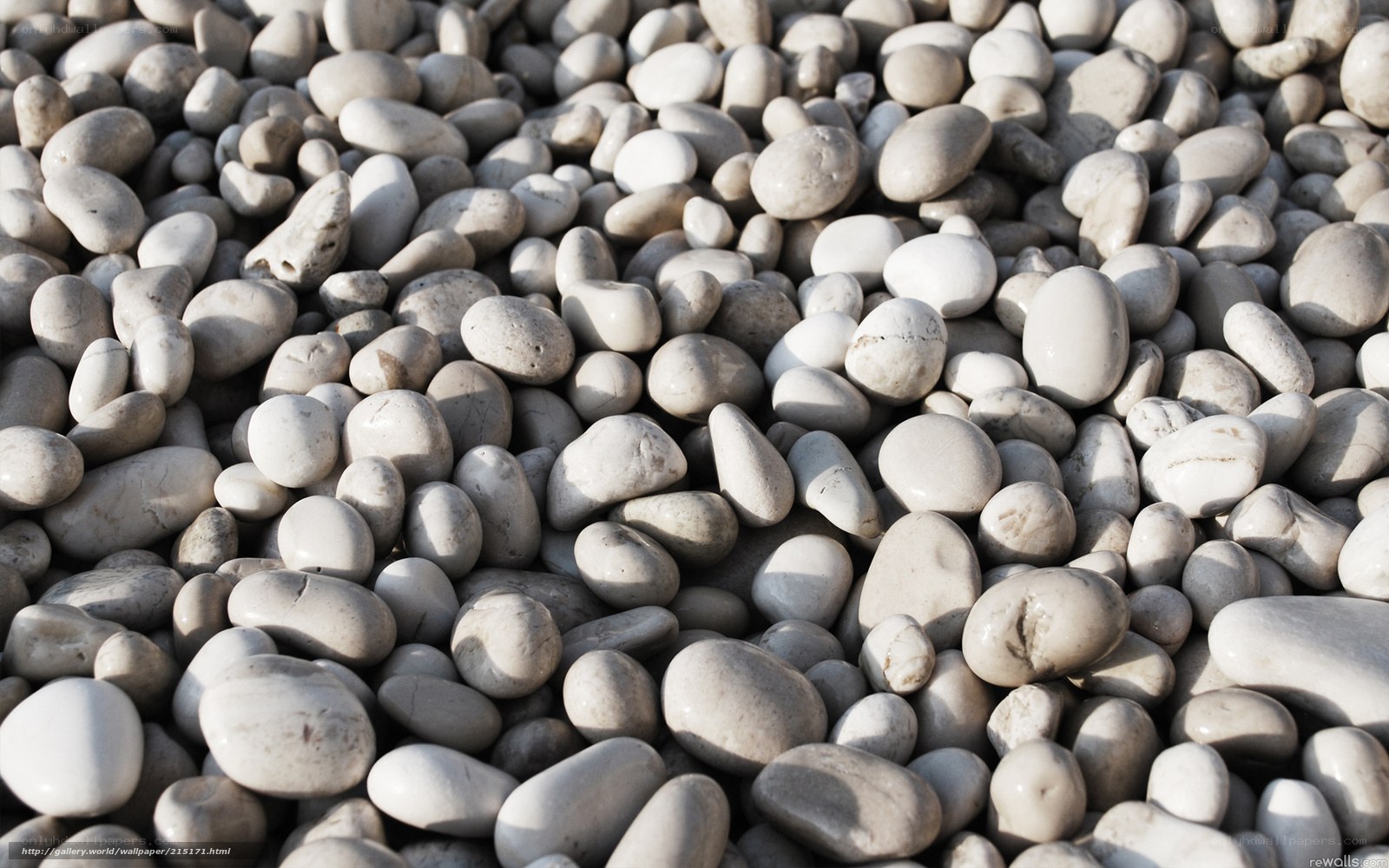 smooth white pebbles