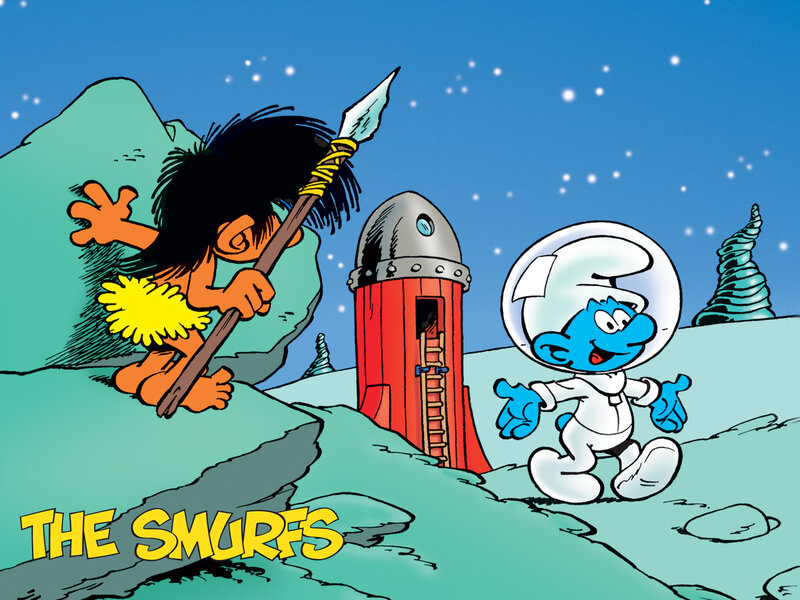 Smurf and caveman encounter