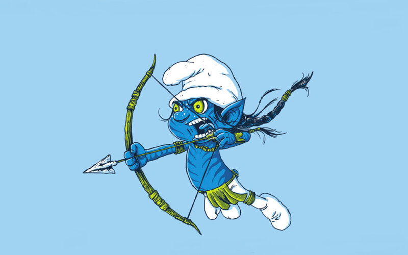 Smurf archer in action
