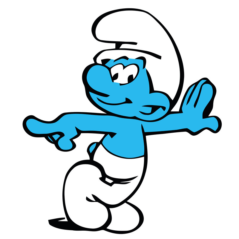 Smurf character dancing