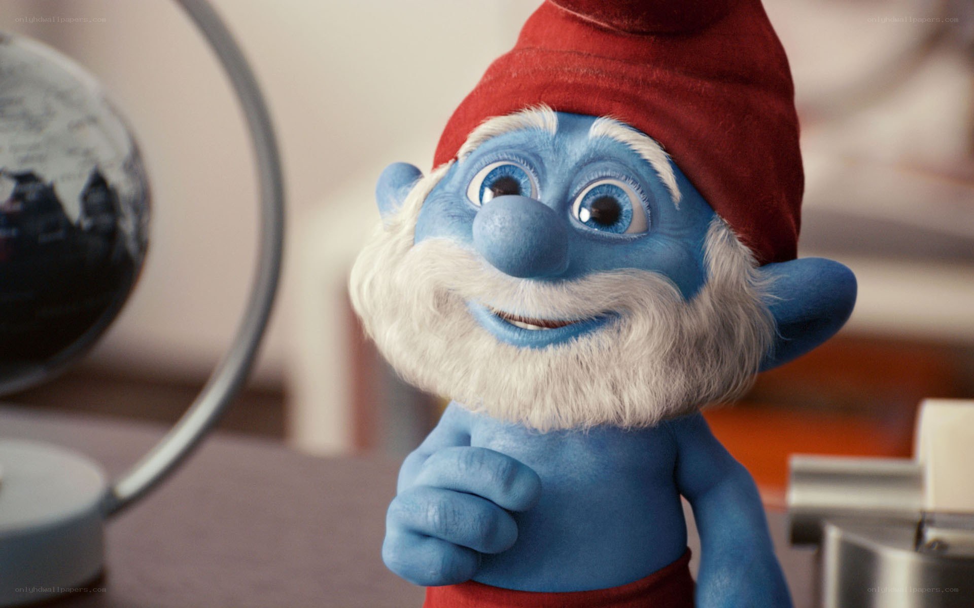 Smurf with red hat