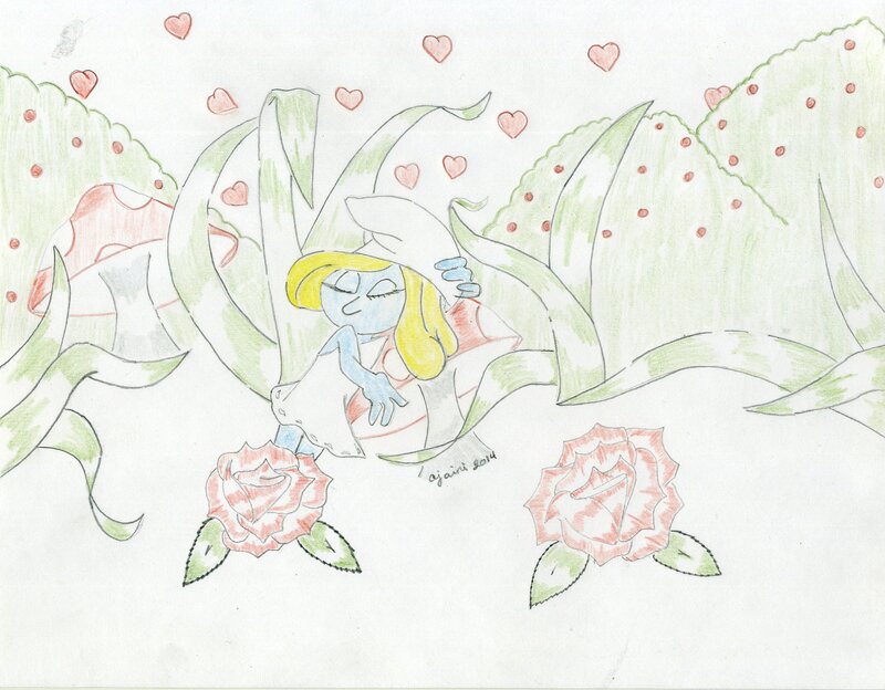 Smurfette in Garden