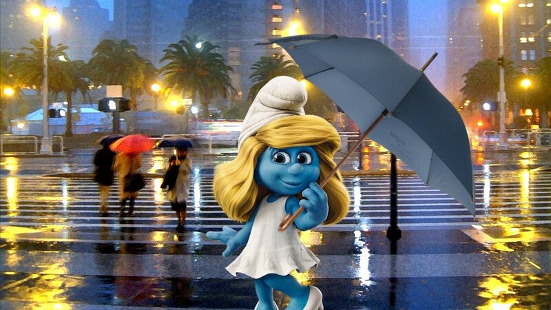 Smurfette with Umbrella