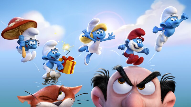 Smurfs Flying in Sky
