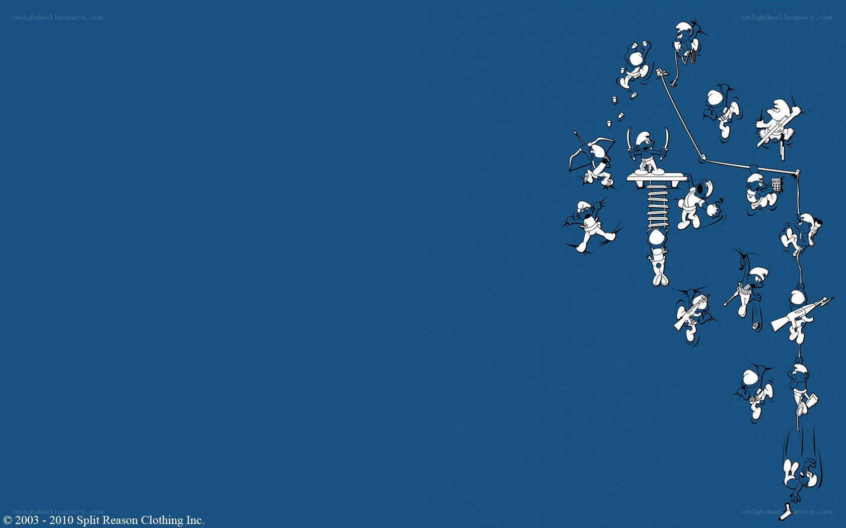 Smurfs in combat formation