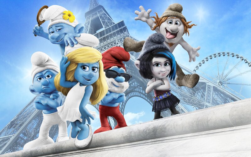 Smurfs in Paris — Blue, Cheerful