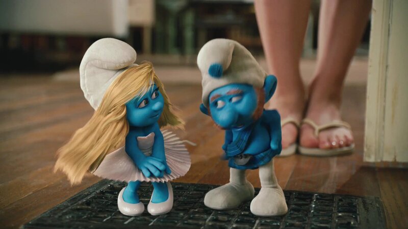 Smurfs on a doormat