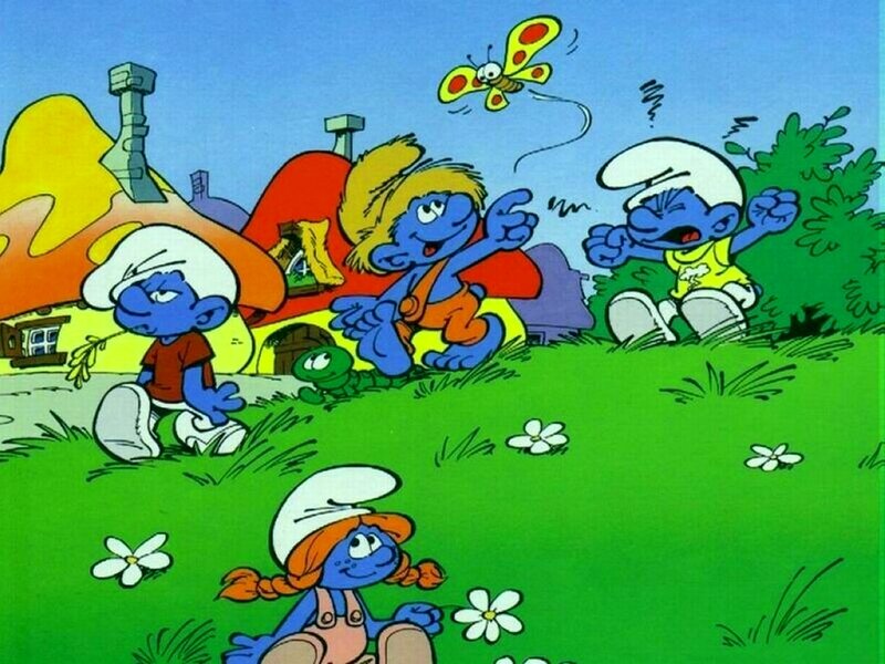 Smurfs playing in the village
