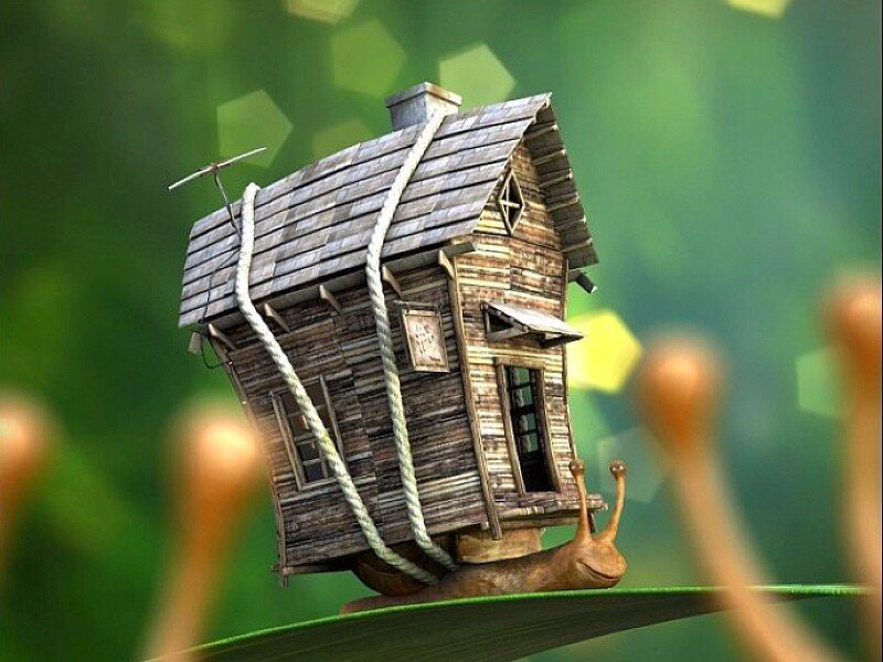 snail carrying a house