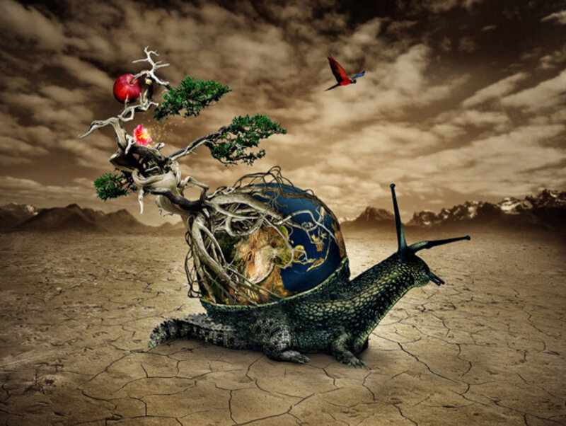 Snail Carrying Globe