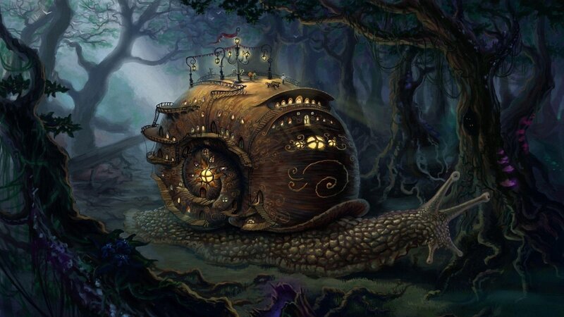 Snail House in Forest — Brown