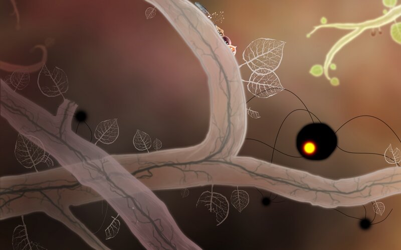 Snail on a Branch — Brown, Serene, Night